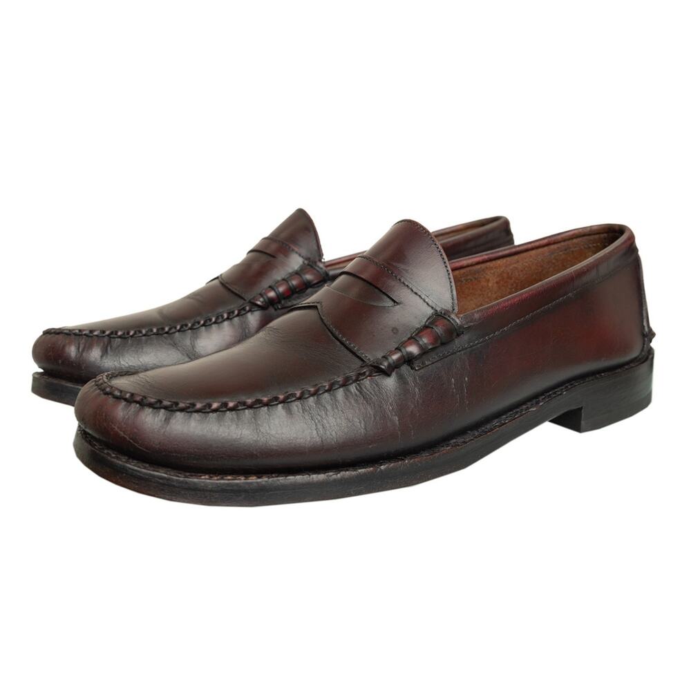 Men Vintage Florsheim Leather Berkley Penny Loafer Oxblood Handmade USA Beefroll